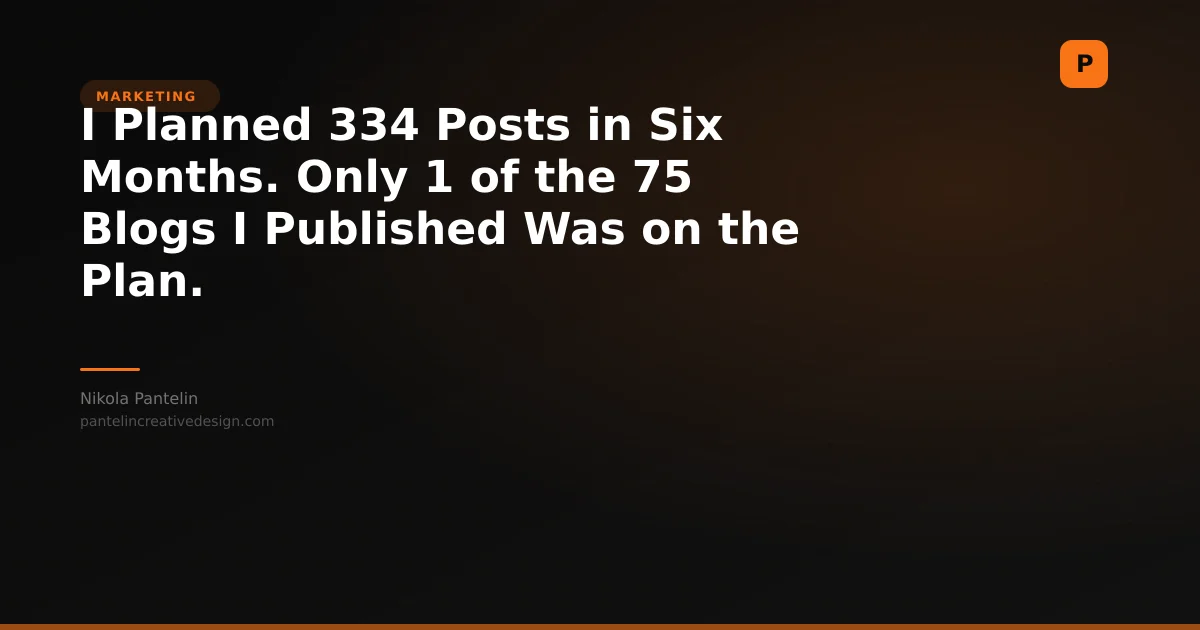 I Planned 334 Posts in Six Months. Only 1 of the 75 Blogs I Published Was on the Plan.