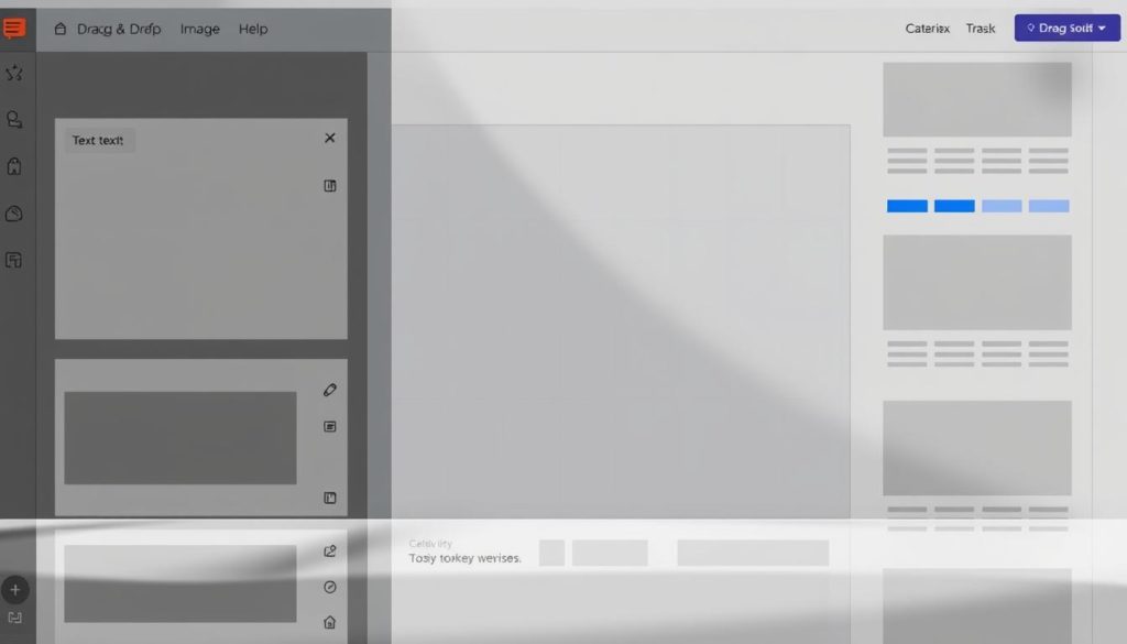 A stylish and modern drag-and-drop interface, showcasing a variety of customizable features for a WordPress page builder. The foreground depicts intuitive drag-and-drop elements, such as text boxes, image placeholders, and UI widgets, arranged in a clean and organized layout. The middle ground features a responsive grid system, allowing for precise positioning and resizing of content. The background has a subtle gradient or texture, creating a polished and professional aesthetic. The lighting is soft and natural, highlighting the crisp lines and vibrant colors of the interface. The camera angle is slightly elevated, providing an overview of the comprehensive toolset available to the user.