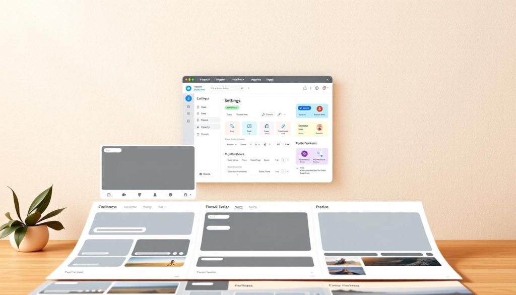 A stylish and modern drag-drop page builder interface, showcasing a clean and intuitive UI. The foreground features a grid-based layout with various content modules and options neatly arranged. In the middle ground, a visually appealing dashboard with customizable settings and previewing tools. The background sets a neutral, minimalist tone with subtle textures and a calming color palette, allowing the page builder's functionality to take center stage. Warm, directional lighting from the top-left casts gentle shadows, creating depth and highlighting the interface's tactile elements. The overall scene conveys a sense of ease and empowerment for users to effortlessly craft visually stunning web pages.