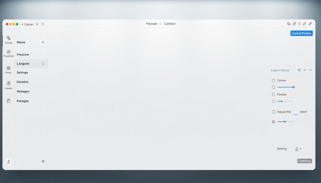 Prompt A sleek, modern website builder interface with a clean, minimalist design. A central canvas dominates the screen, surrounded by a sidebar with intuitive tools and customization options. Precise control panels allow users to seamlessly drag-and-drop elements, adjust layouts, and fine-tune settings. The interface is bathed in a soft, diffused lighting, creating a professional, technology-driven atmosphere. High-resolution icons, subtle animations, and a responsive layout enhance the user experience. The overall impression is one of a powerful, yet intuitive platform for building custom websites.